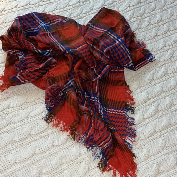 aerie Accessories - Made in France Trimingham's Paris/Bermuda Tartan/plaid Scarf Shaw Large 46"x46"